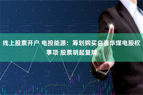 线上股票开户 电投能源：筹划购买白音华煤电股权事项 股票明起复牌